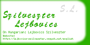 szilveszter lejbovics business card